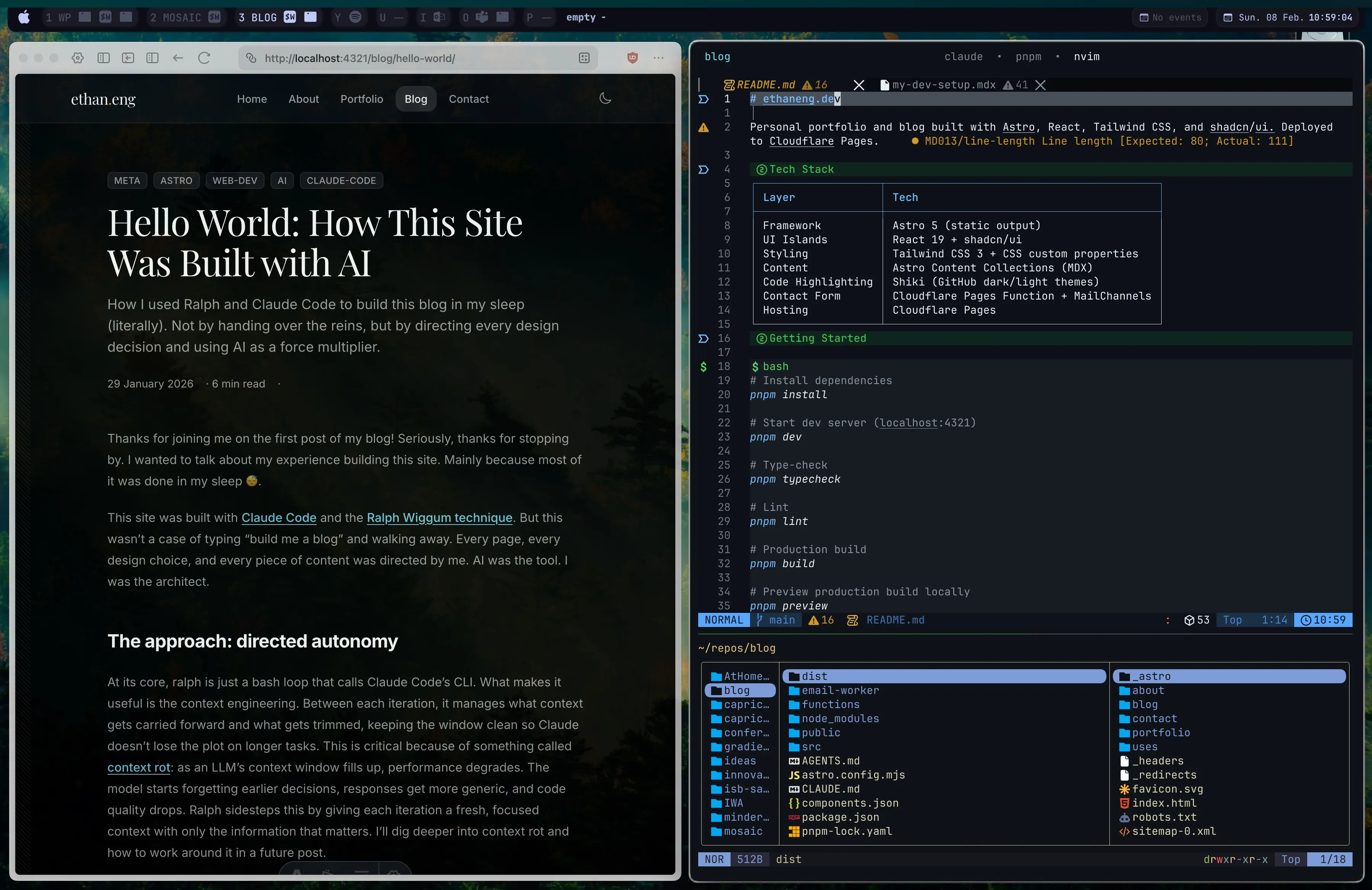 yabai tiling window manager layout